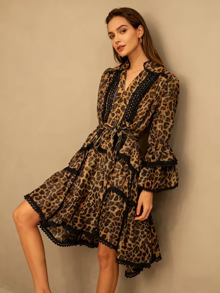 Savage Luxe Leopard Ruffle Dress