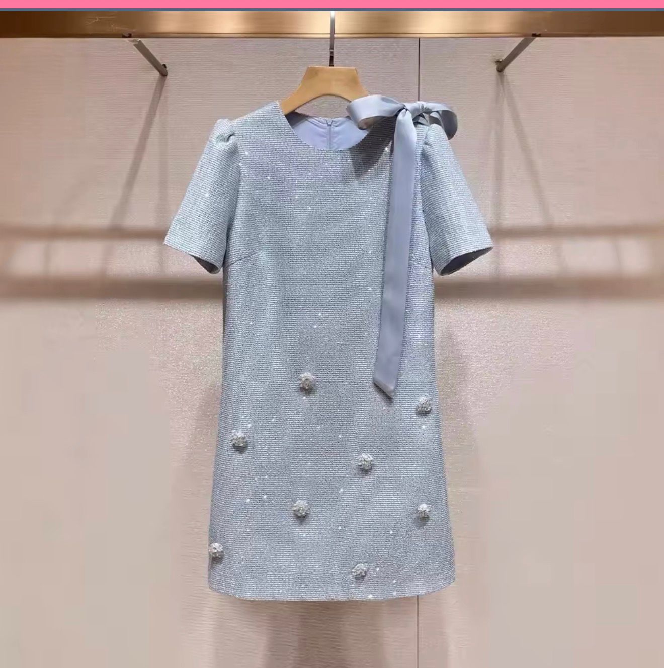 Celestial Blue Textured Mini Dress