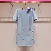 Celestial Blue Textured Mini Dress