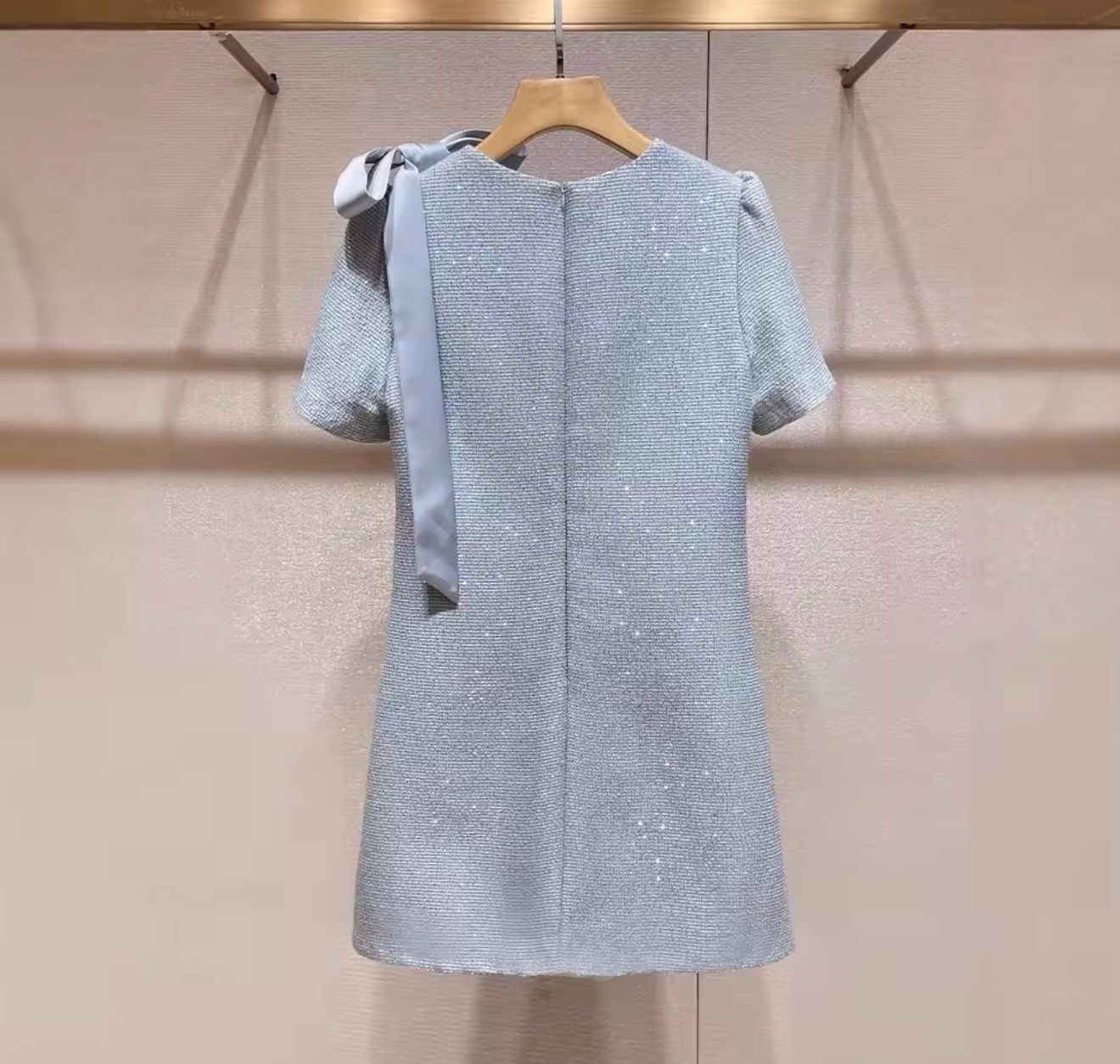 Celestial Blue Textured Mini Dress