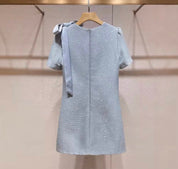 Celestial Blue Textured Mini Dress