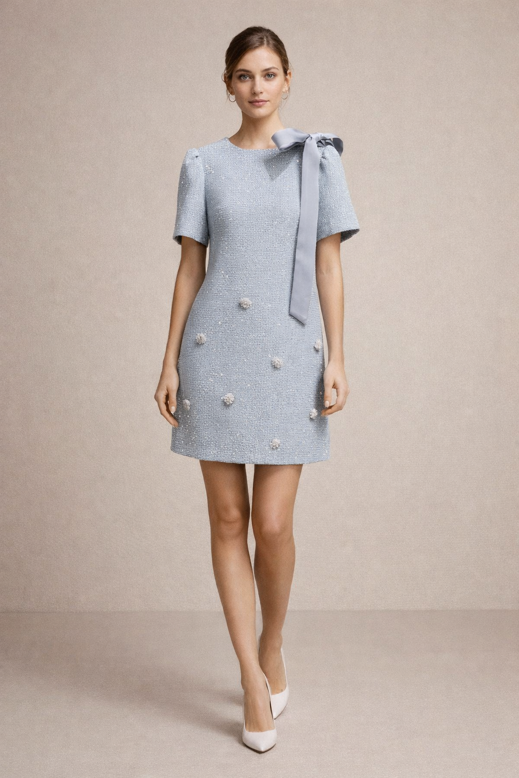 Celestial Blue Textured Mini Dress