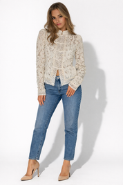Lace Mandarin Collar Top