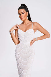 Mirabelle Pearl Sequin Label Dress
