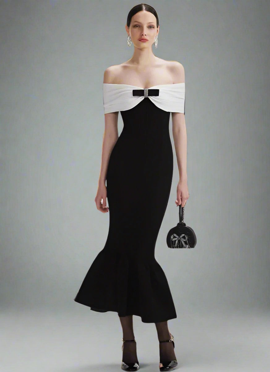 Noir Étoile Off Shoulder Dress