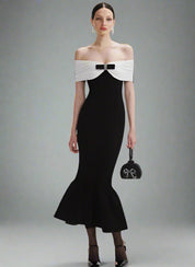 Noir Étoile Off Shoulder Dress