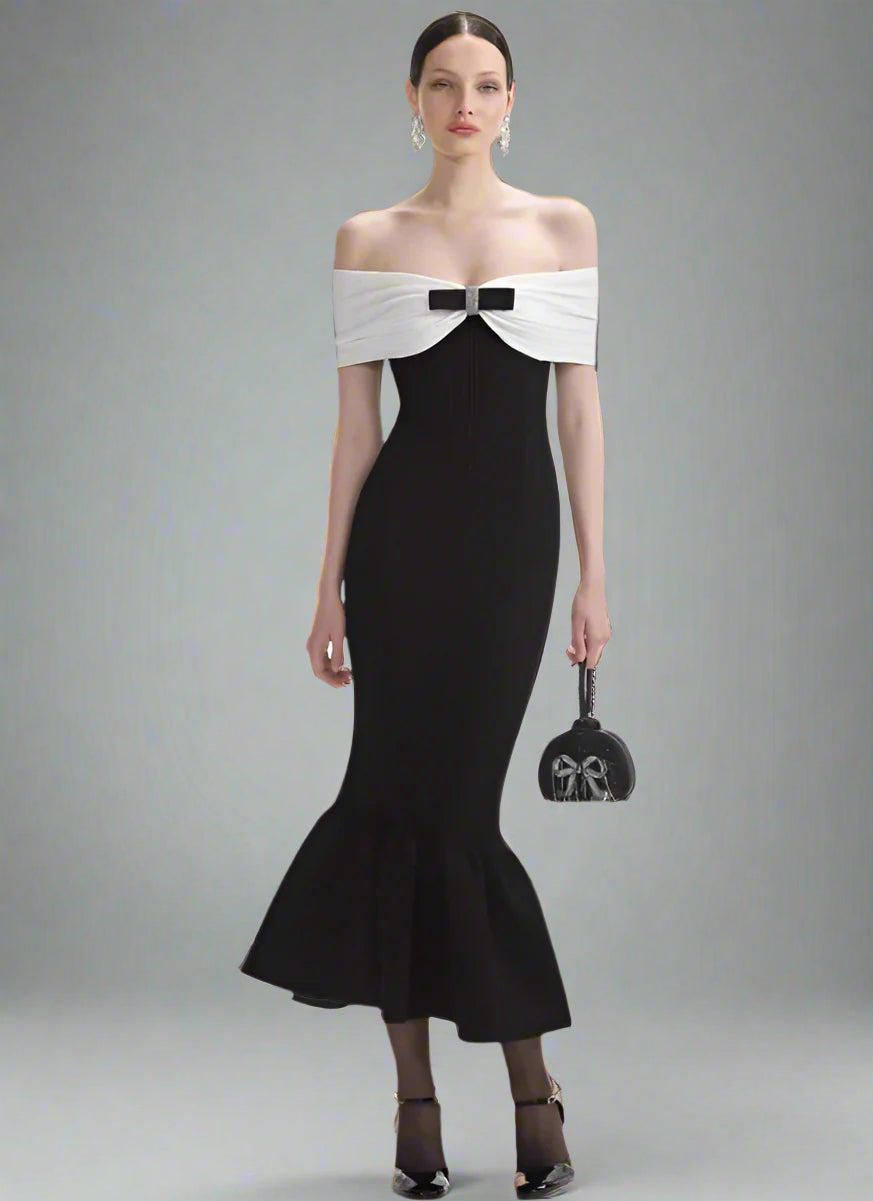 Noir Étoile Off Shoulder Dress