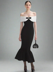 Noir Étoile Off Shoulder Dress