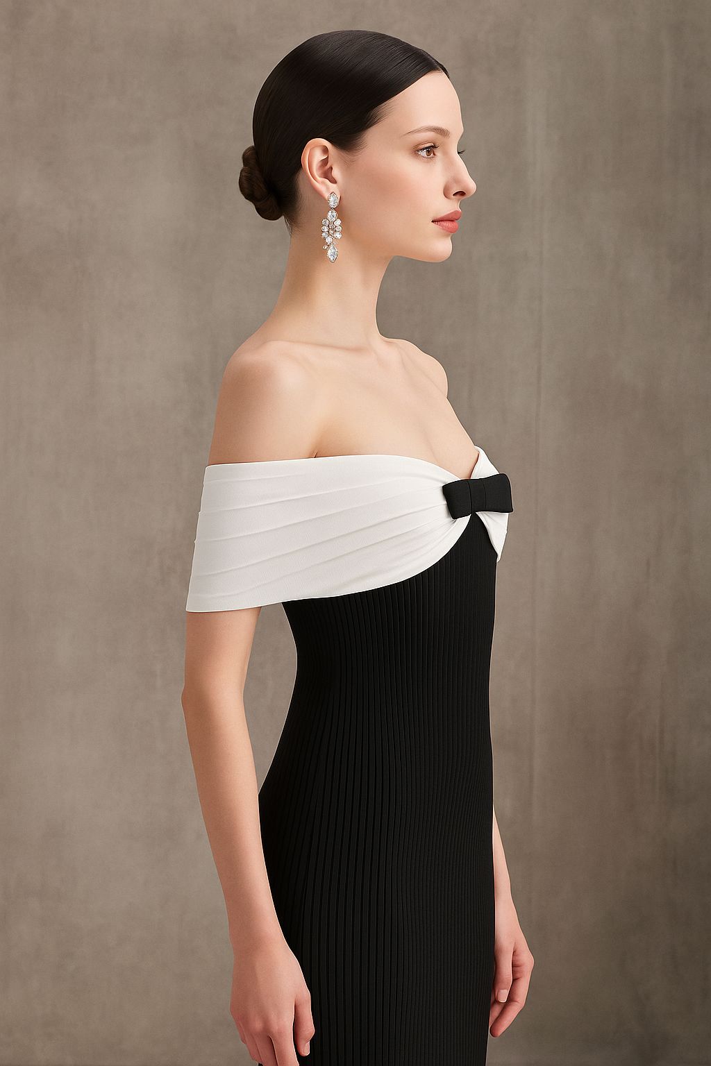Noir Étoile Off Shoulder Dress