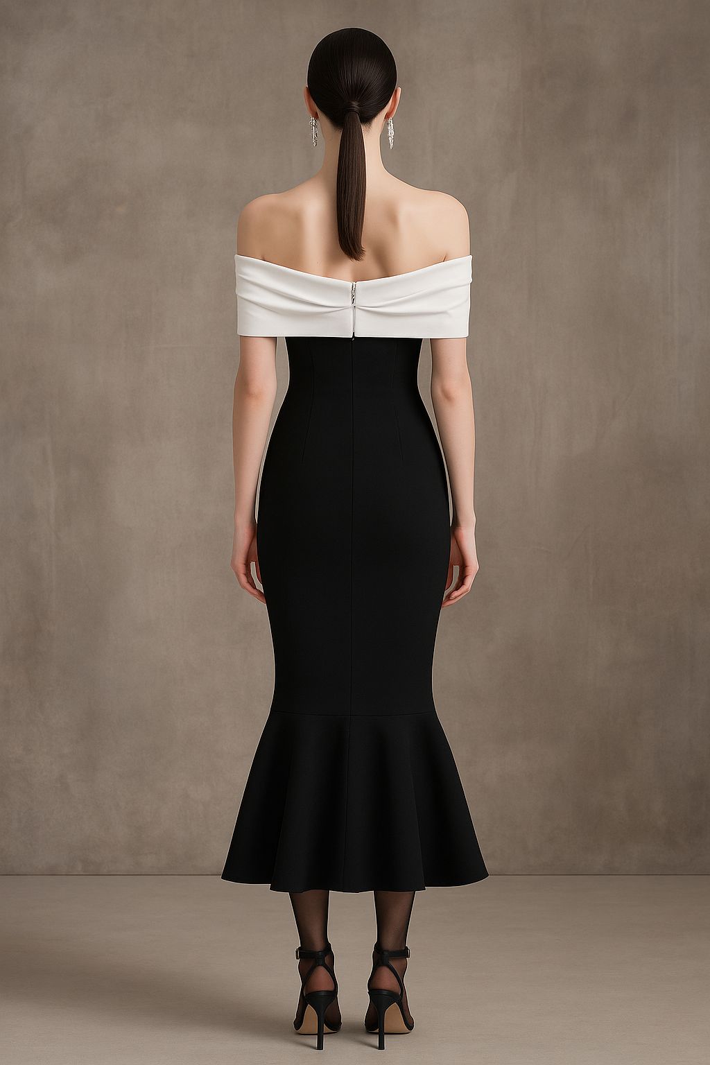 Noir Étoile Off Shoulder Dress