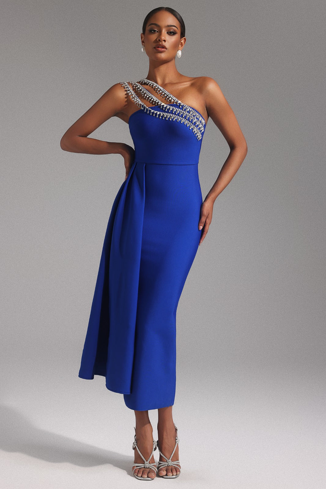 Blue Allure Draped Midi