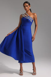 Blue Allure Draped Midi