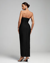 Golden Noir Strapless Dress