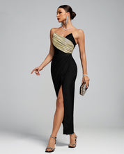 Golden Noir Strapless Dress