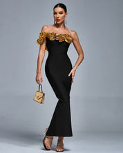 Golden Bloom Couture Dress