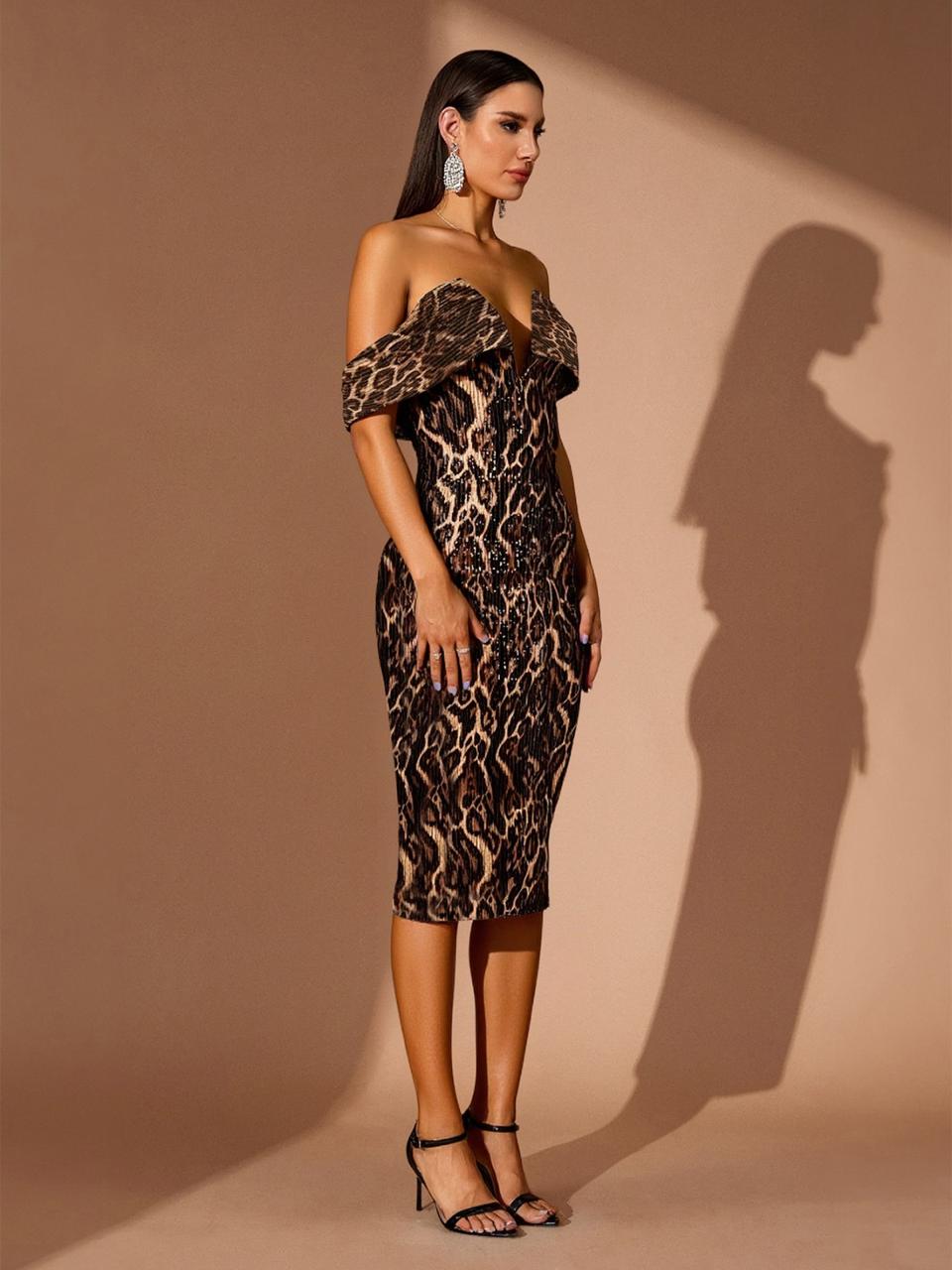 Wild Empress Off Shoulder Midi