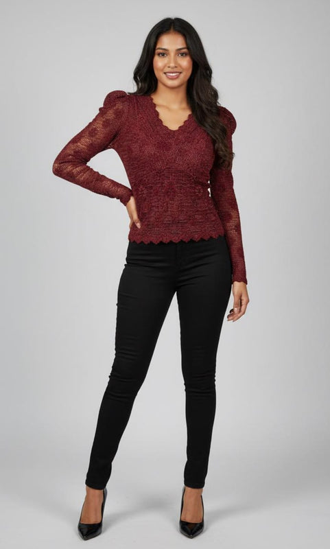 Elegant Blossom Mesh Top