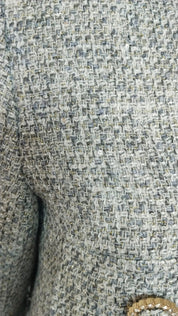 Grey Glitz Label Short Jacket