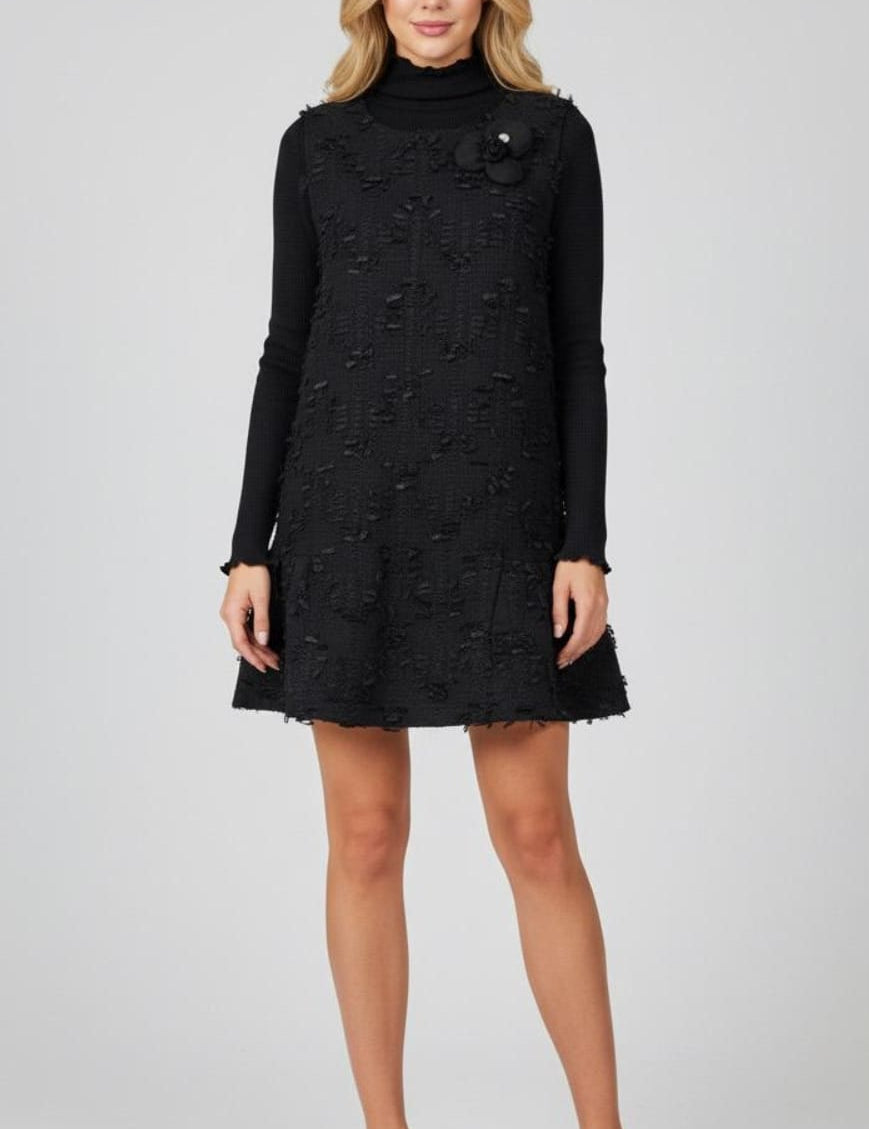 Winter Charm Tweed Shift Dress