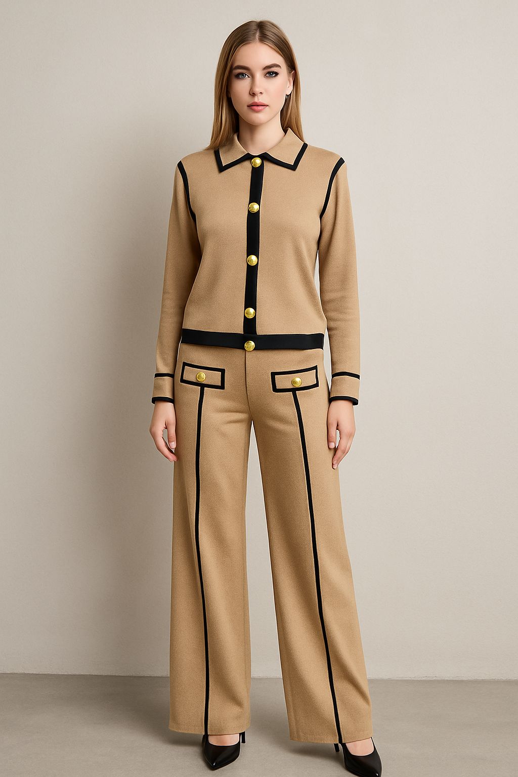 Heritage Gold Button Winter Co-ord
