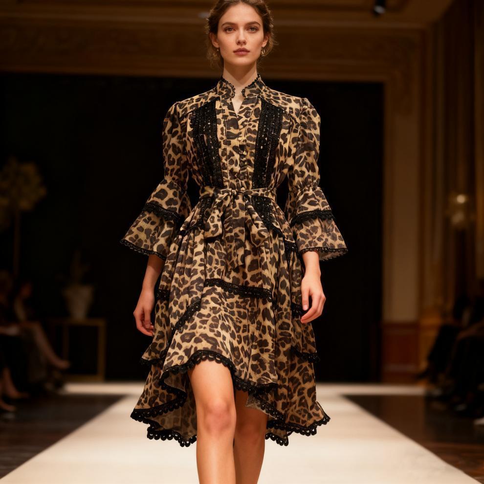 Savage Luxe Leopard Ruffle Dress