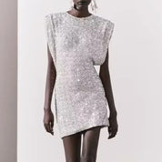 Crystal White Structured Mini Dress