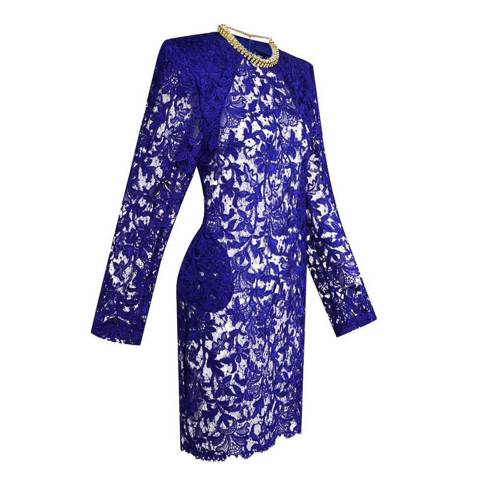 Royal Enchant Lace Crystal Mini Dress