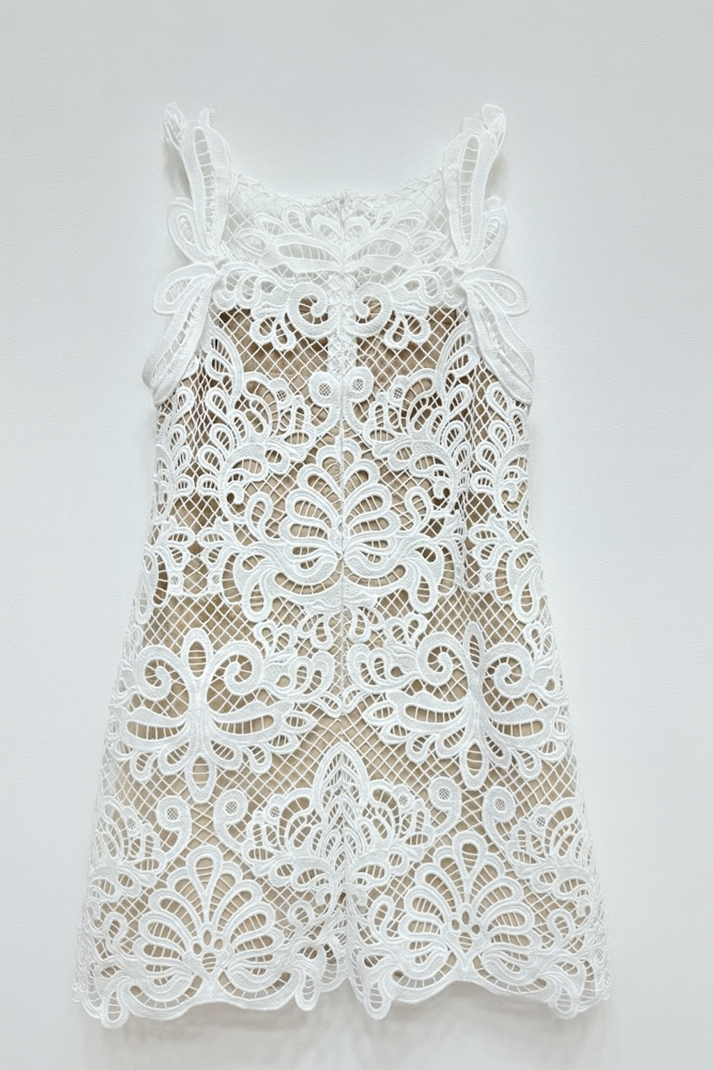 Ethereal Grace Crochet Mini Dress