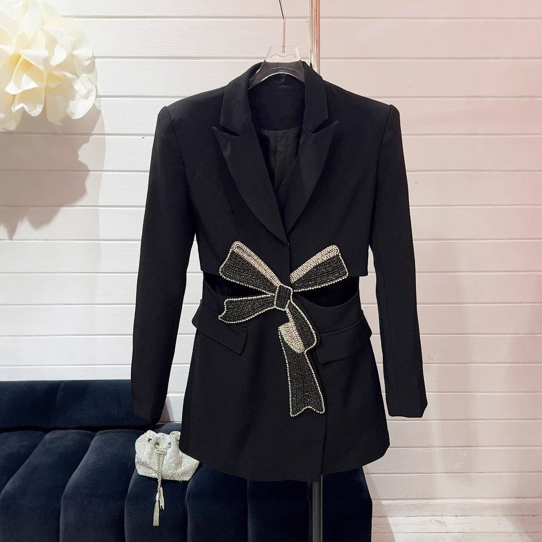 Midnight Power Bow Blazer Dress