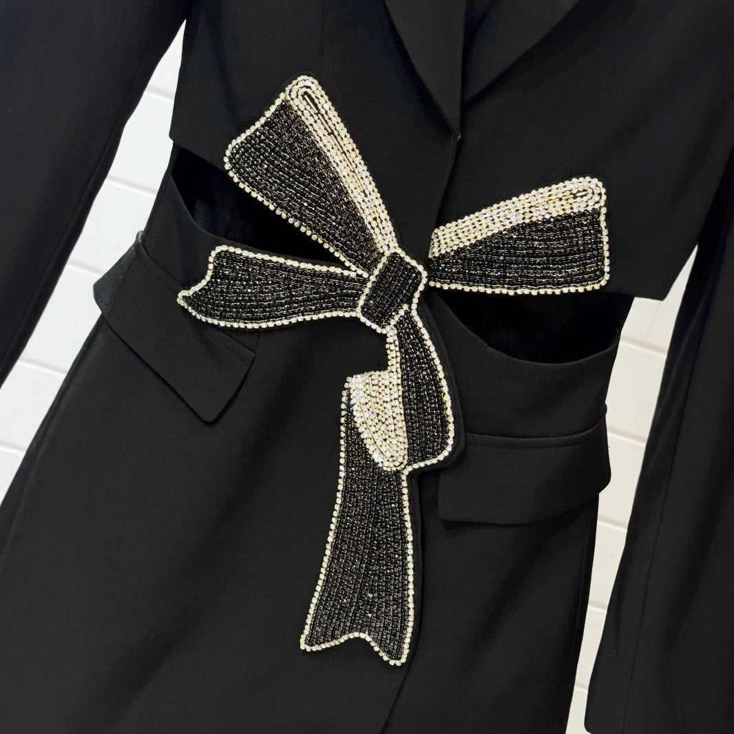 Midnight Power Bow Blazer Dress