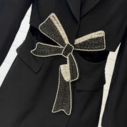 Midnight Power Bow Blazer Dress