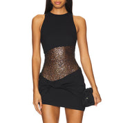 Noir Sculpt Sequin Corset Mini Dress