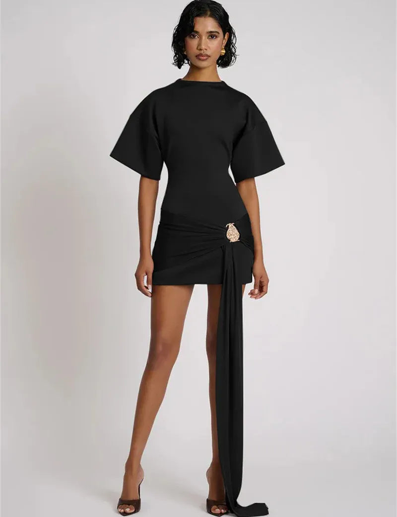 Luxe Draped Mini Dress