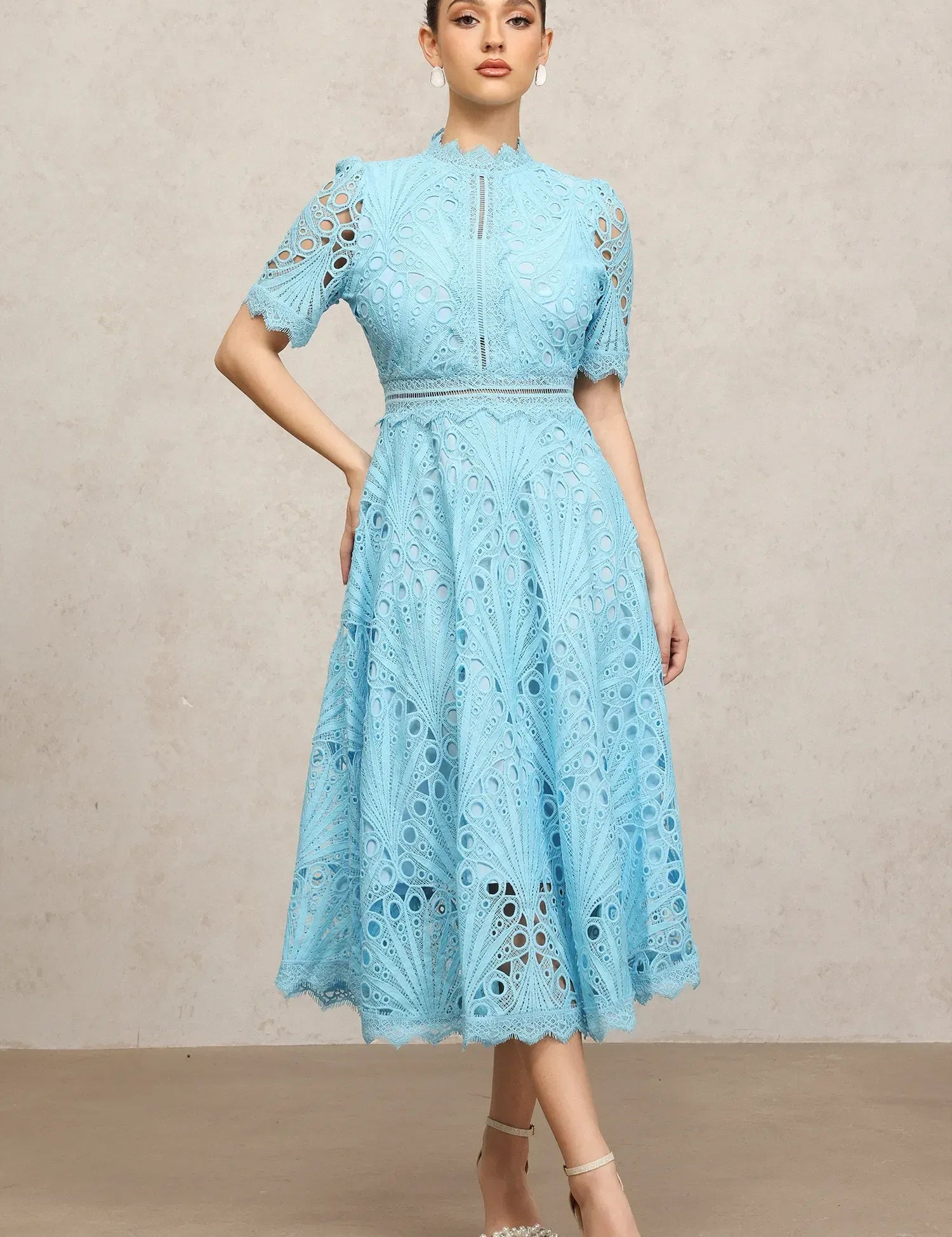 Sky Garden Lace Midi Dress