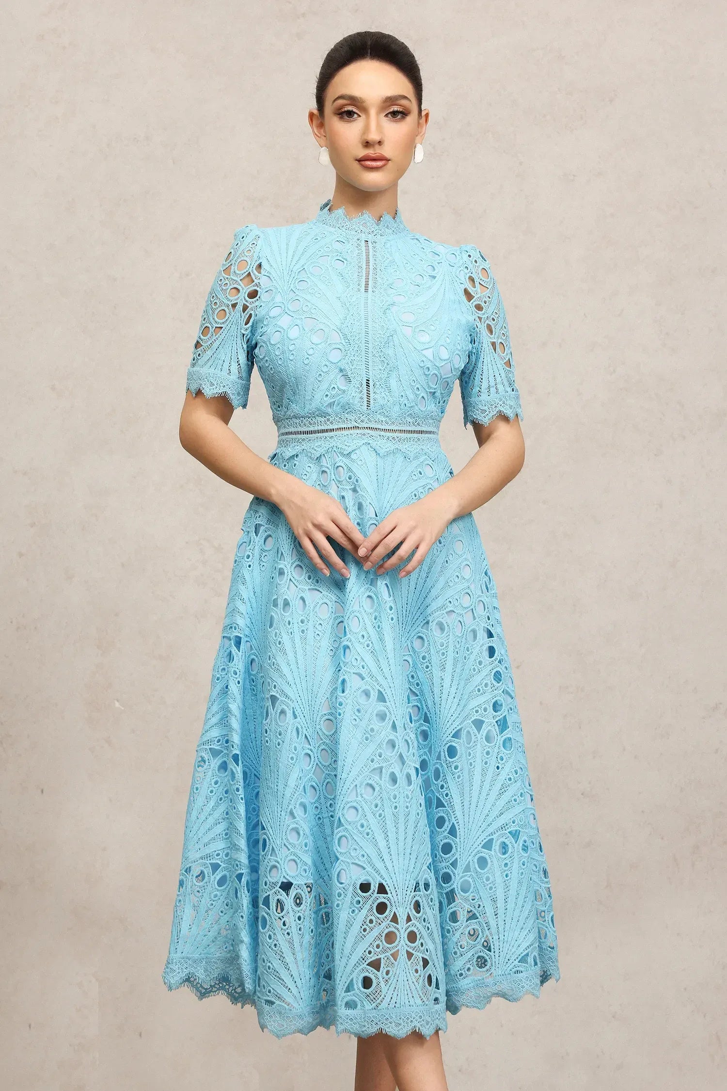 Sky Garden Lace Midi Dress