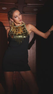Golden Dusk Mini Label Dress