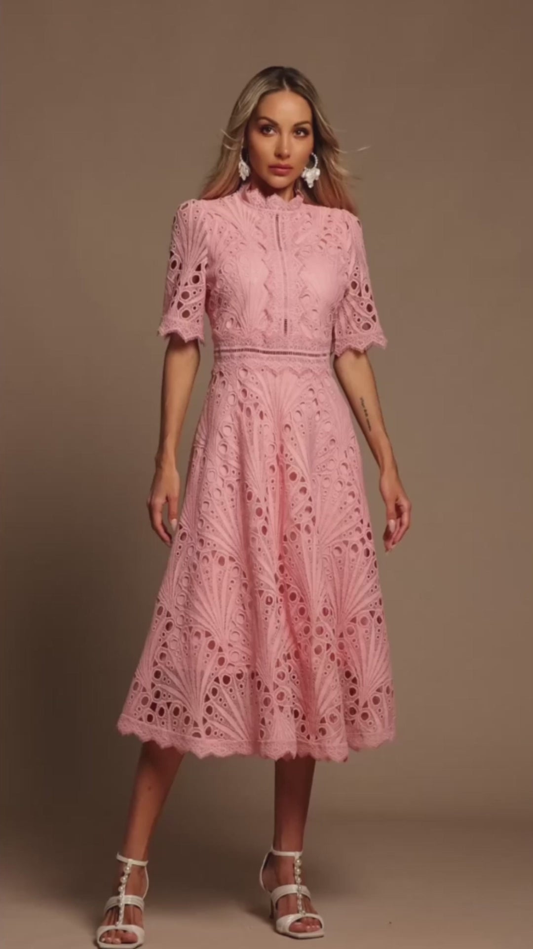 Sky Garden Lace Midi Dress