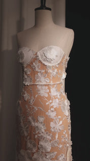 Petal Whisper Strapless Dress