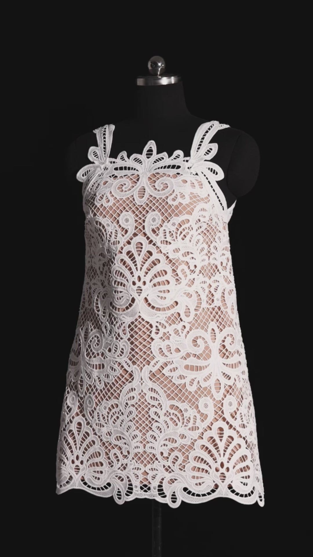 Ethereal Grace Crochet Mini Dress