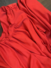 Scarlet Goddess Cut-Out Draped Gown