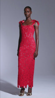 LACE GOWN WITH BOW STRAPS